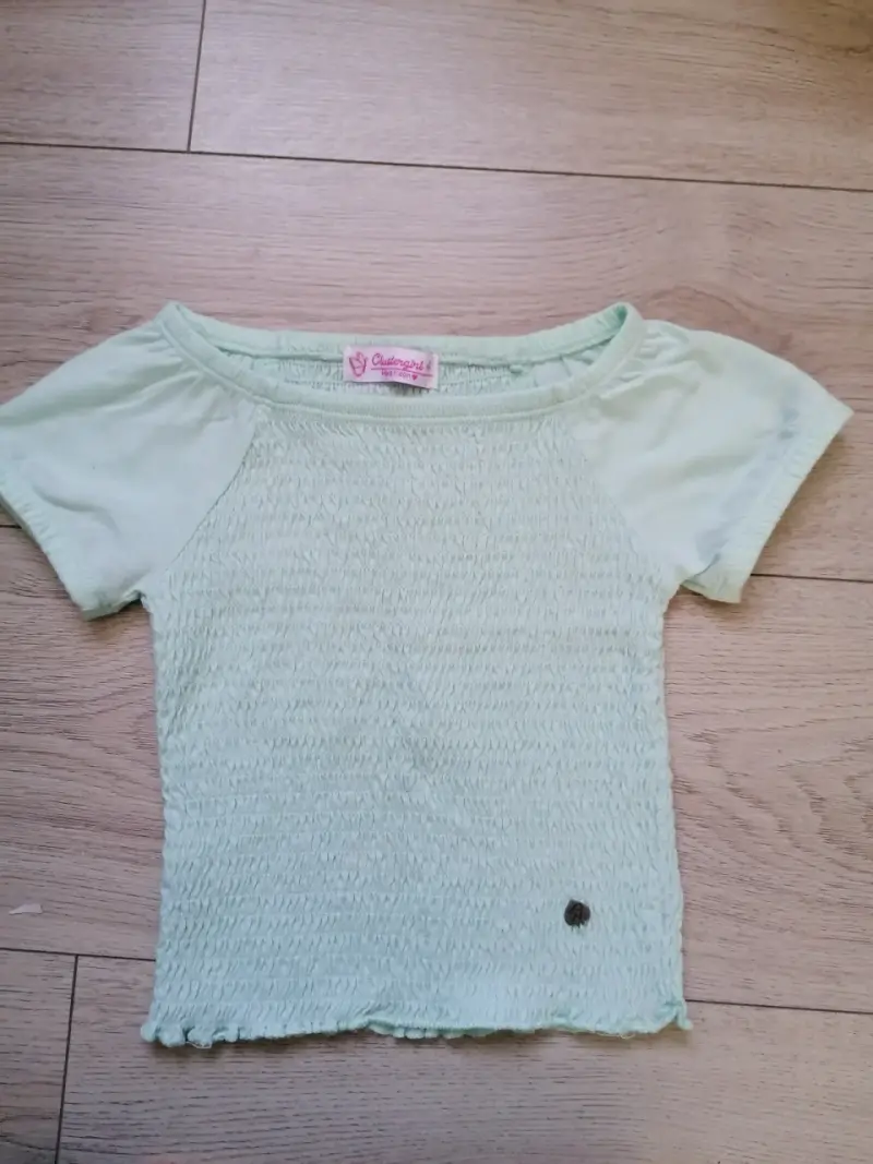 Polera verde claro para niña - 1