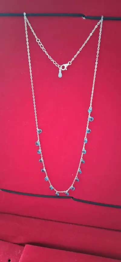 Collar de plata con dijes azules - miniatura 1