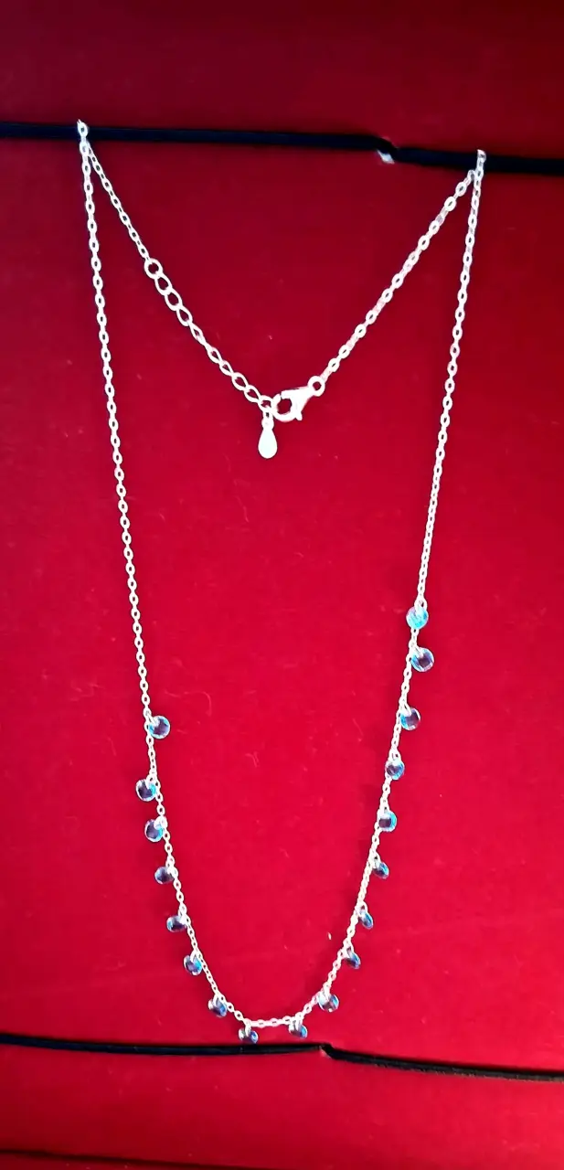 Collar de plata con dijes azules - 2