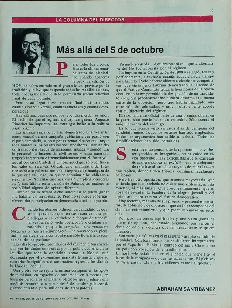 Revista Hoy edición especial plebiscito 1988 - 3