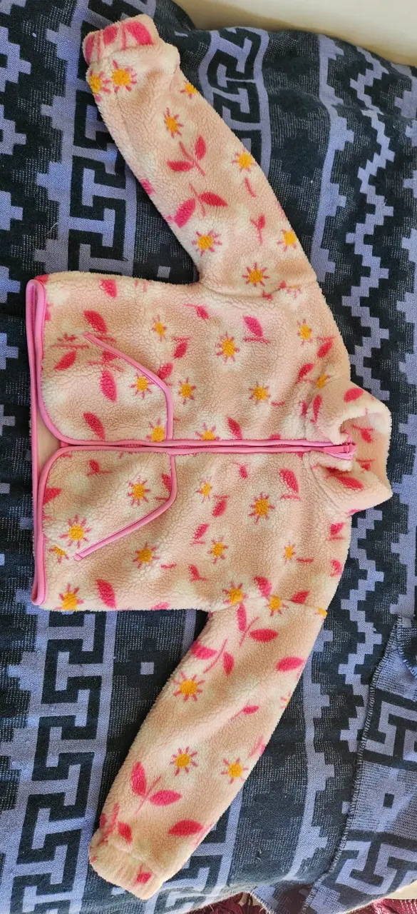 Chaqueta polar infantil con diseño floral - 1