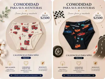 Calzoncillos para niño de algodón con estampado de dinosaurios - miniatura 2