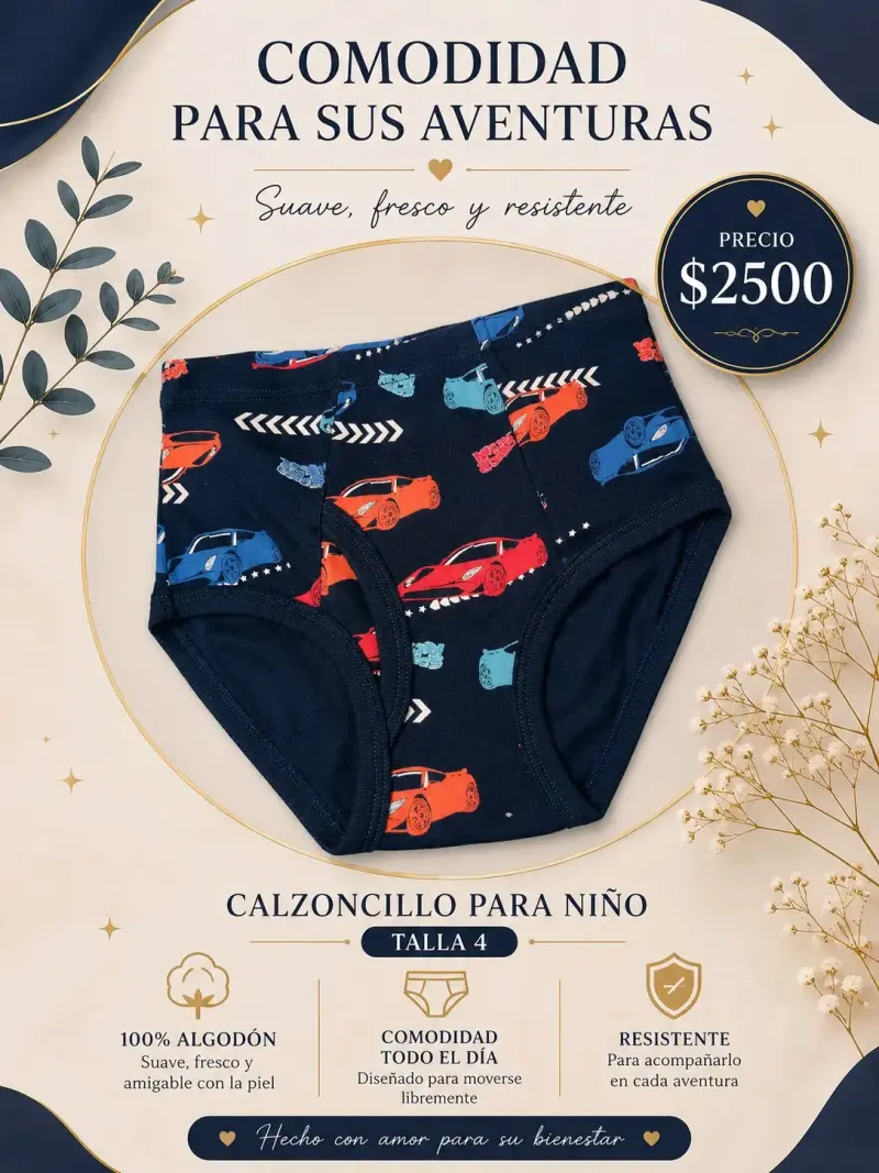 Calzoncillos para niño de algodón con estampado de dinosaurios - 3