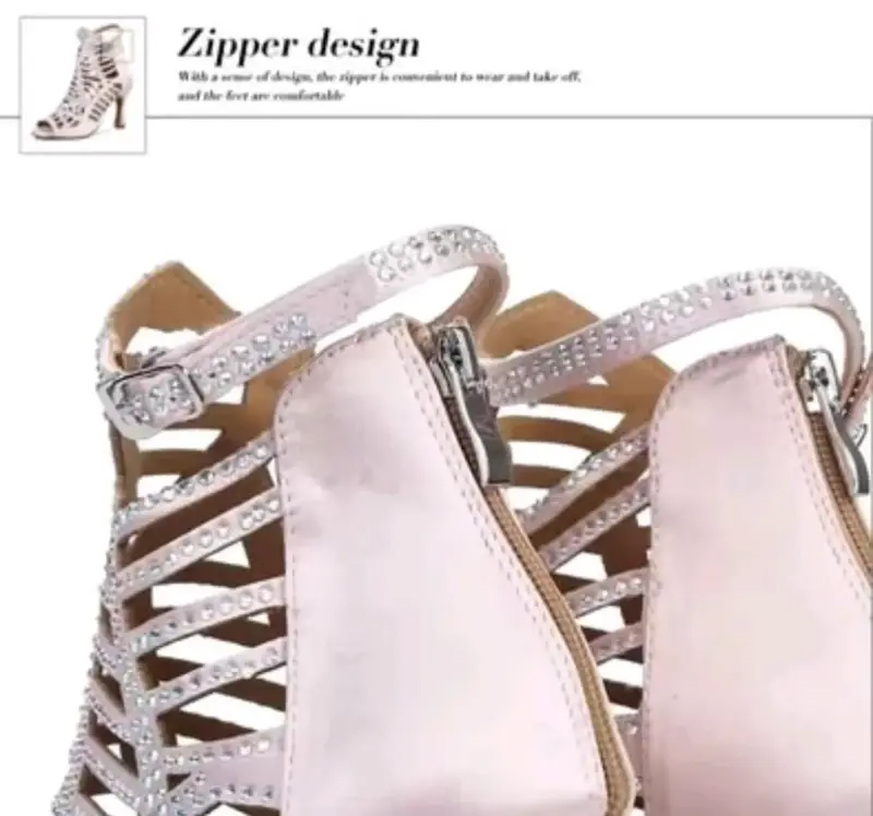 Zapatos de danza de satén con cristales - 6