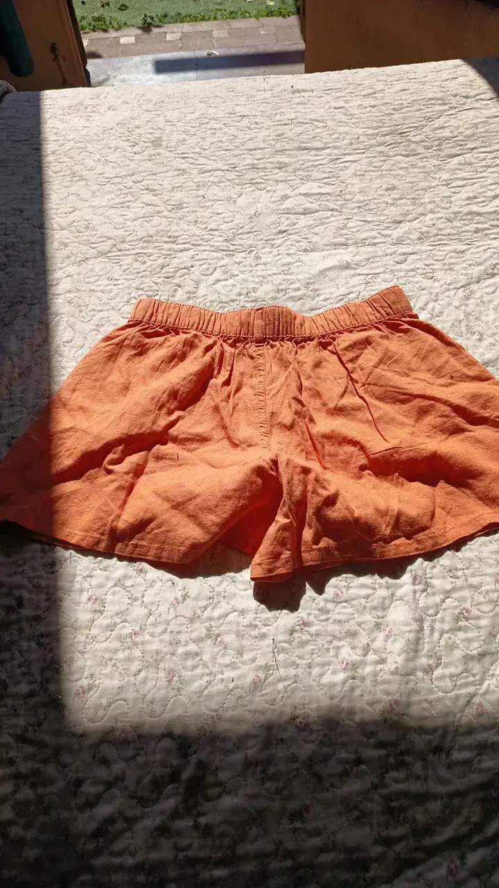 Shorts naranjas para niña talla 12 - 4