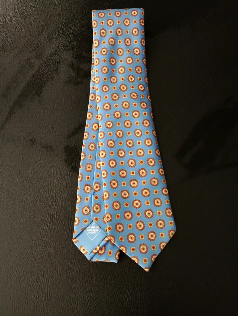 Corbata de seda azul con diseño floral Brioni 8,5 - 1