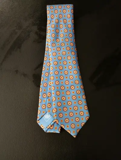 Corbata de seda azul con diseño floral Brioni 8,5 - miniatura 1
