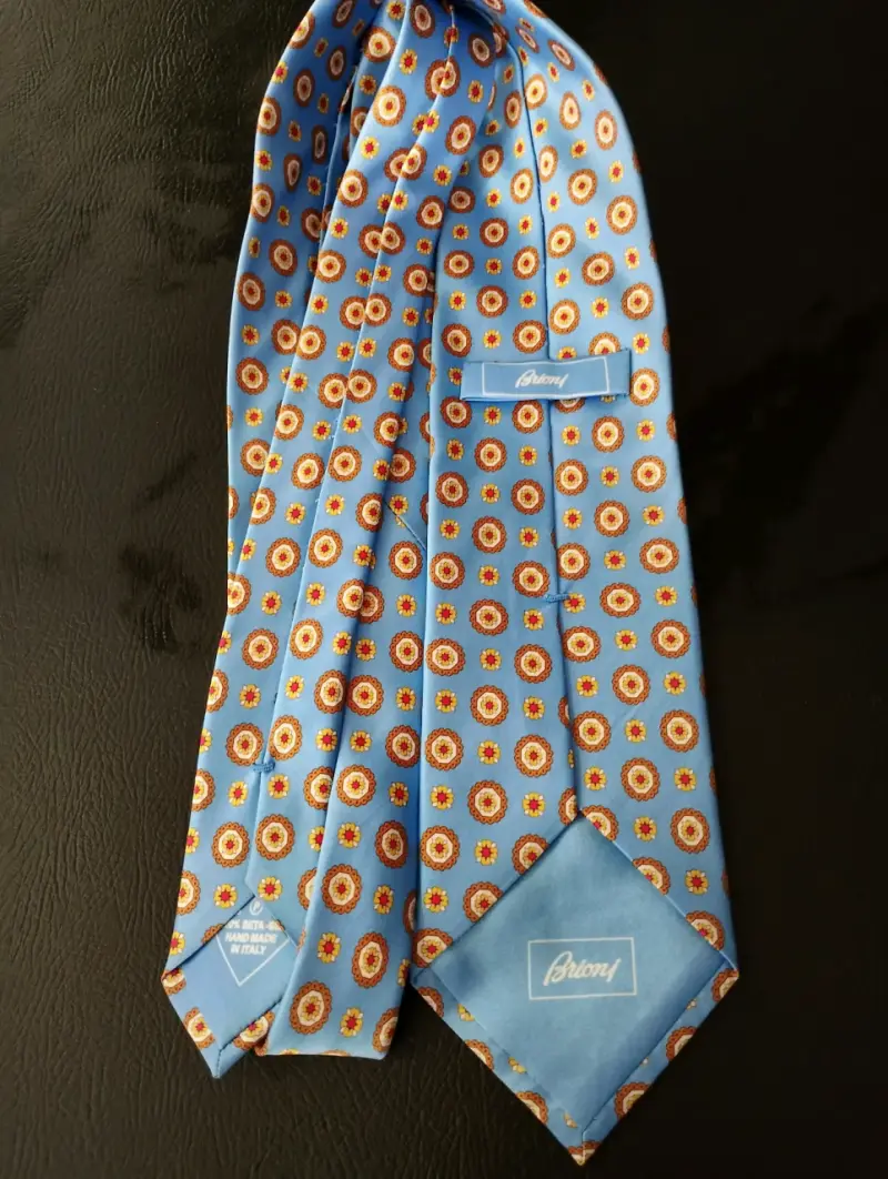 Corbata de seda azul con diseño floral Brioni 8,5 - 2