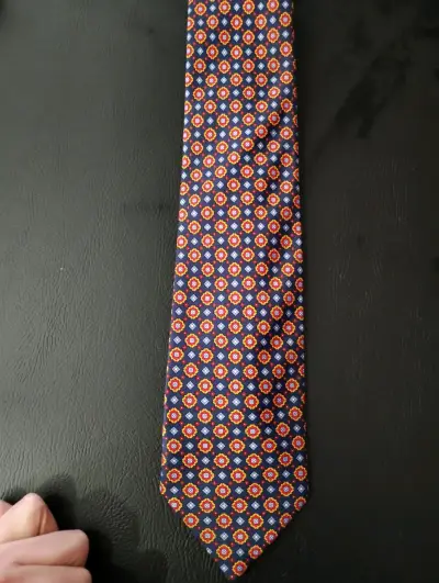 Corbata de seda estampada Charles Rose 8,5 CM - miniatura 1