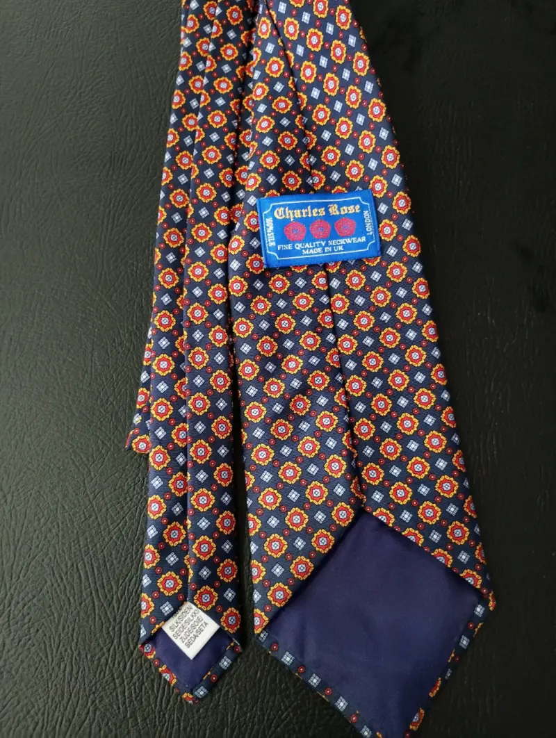 Corbata de seda estampada Charles Rose 8,5 CM - 2