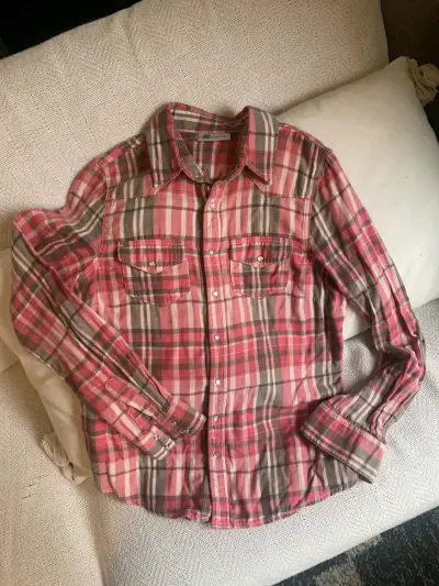Camisa a cuadros rosados para mujer K Woman - miniatura 1