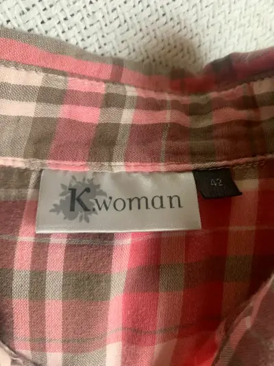 Camisa a cuadros rosados para mujer K Woman - miniatura 2