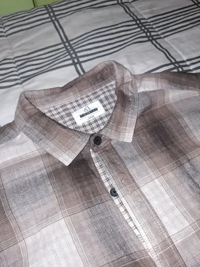 Camisa a cuadros marrón Americano talla L - miniatura 1