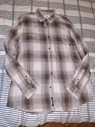 Camisa a cuadros marrón Americano talla L - miniatura 2