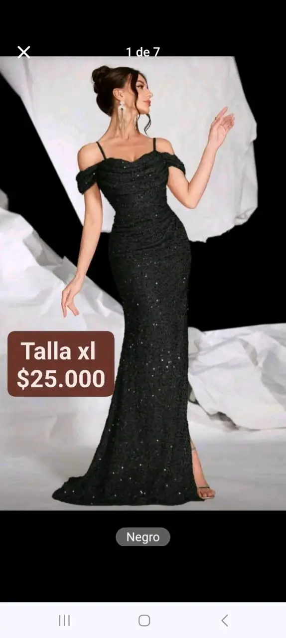 Vestido largo negro de gala talla XL