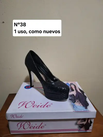 Zapatos de Tacón Alto Negros Weide Talla 38 - miniatura 1