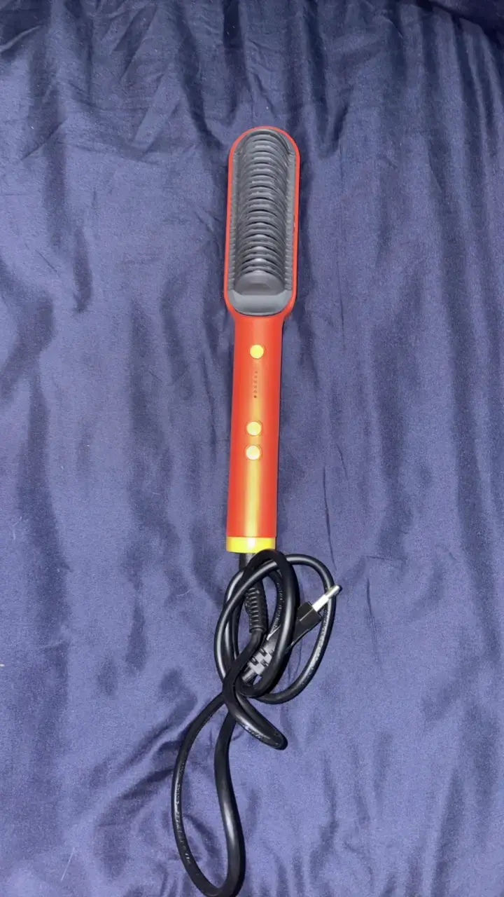 Cepillo Alisador de Pelo Eléctrico Rojo - 1