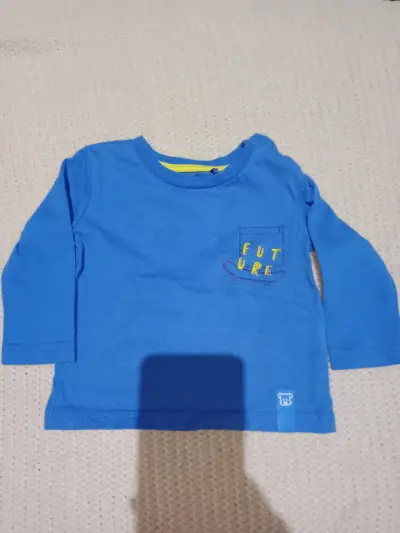 Polera manga larga azul para niño - miniatura 1