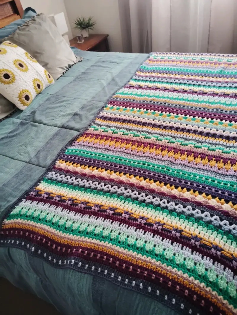 Manta tejida a crochet para cama o sillón. - 2