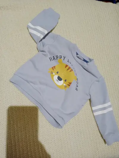 Polerón infantil celeste con diseño de león - miniatura 1