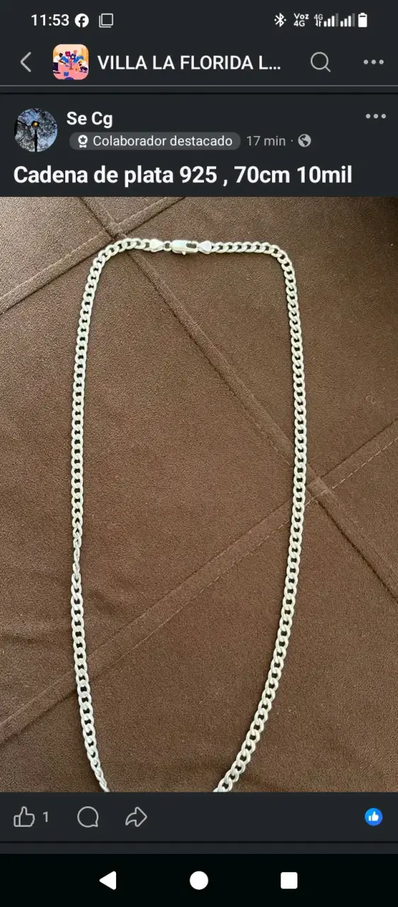 Cadena de plata 925 de 70 cm