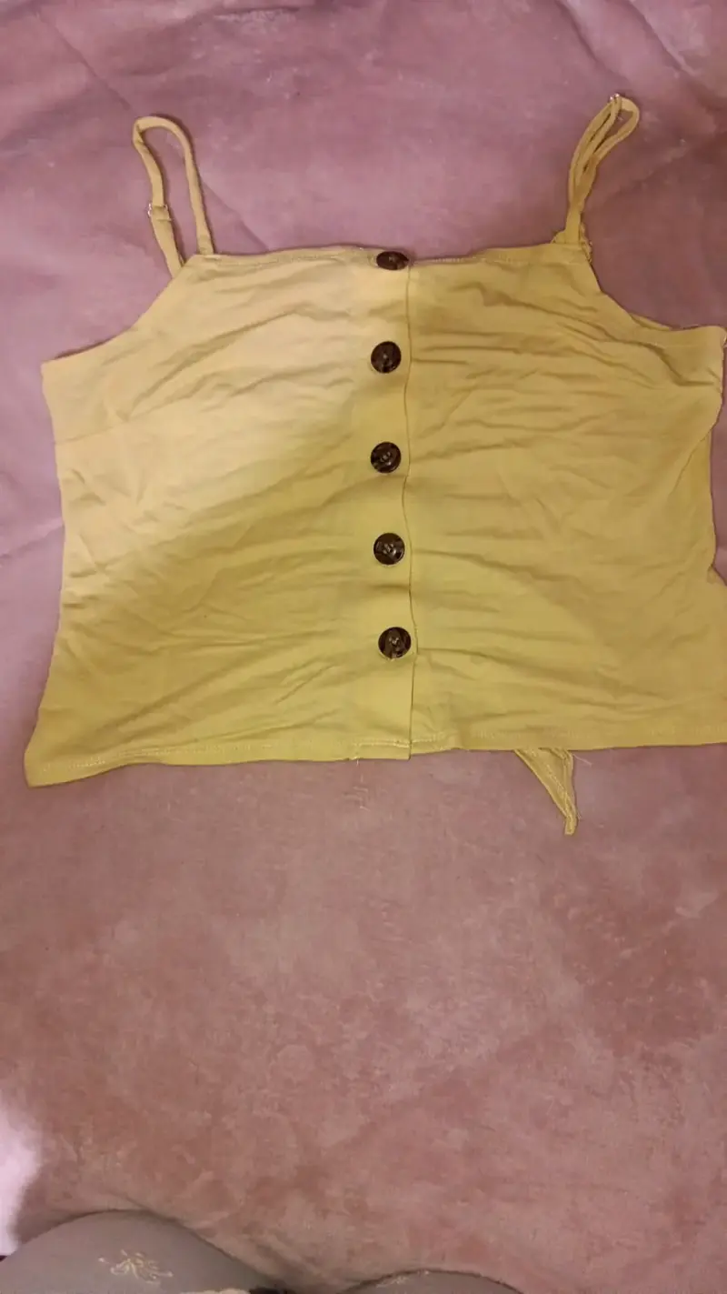 Top amarillo con tirantes para mujer - 3