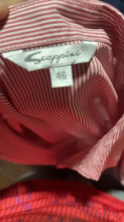 Camisa de rayas roja Scappini talla 46 - miniatura 3