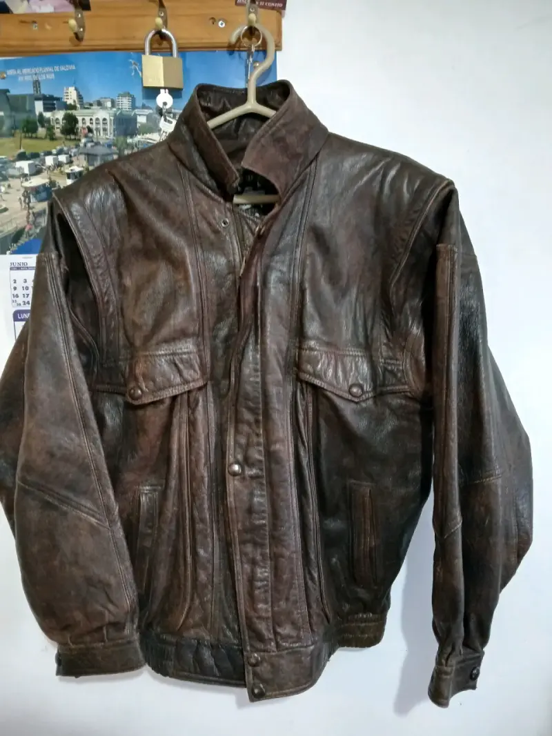 Chaqueta de cuero café Original - 4