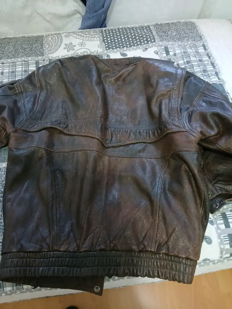 Chaqueta de cuero café Original - 5