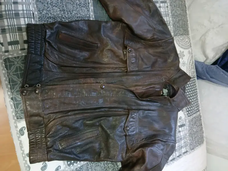 Chaqueta de cuero café Original - 6
