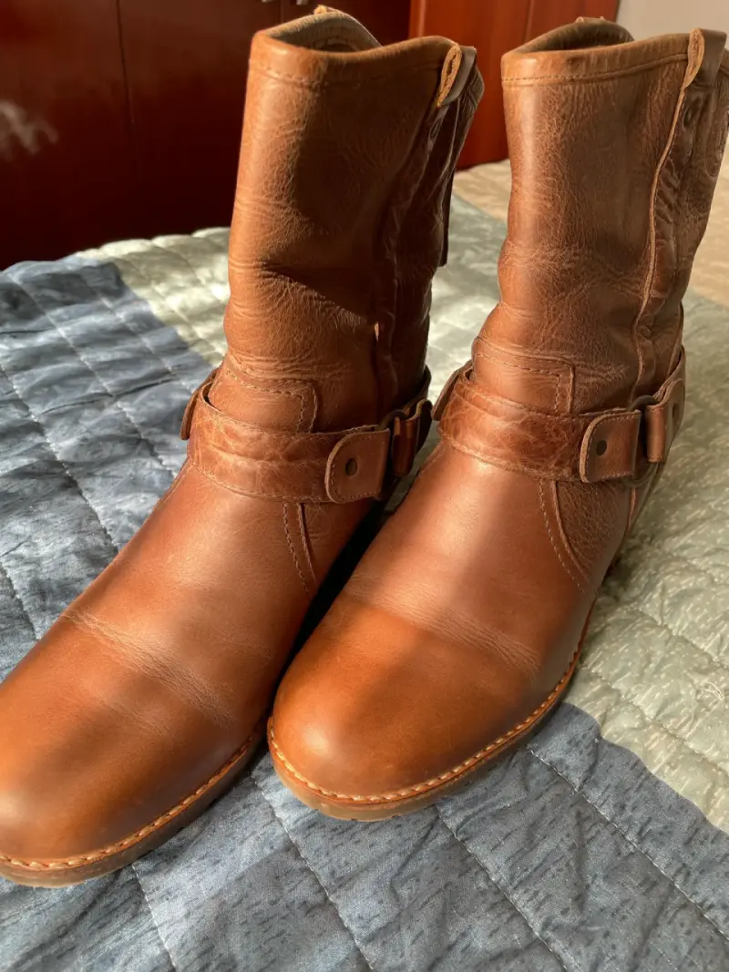 Botines de cuero marrón con hebilla - 6