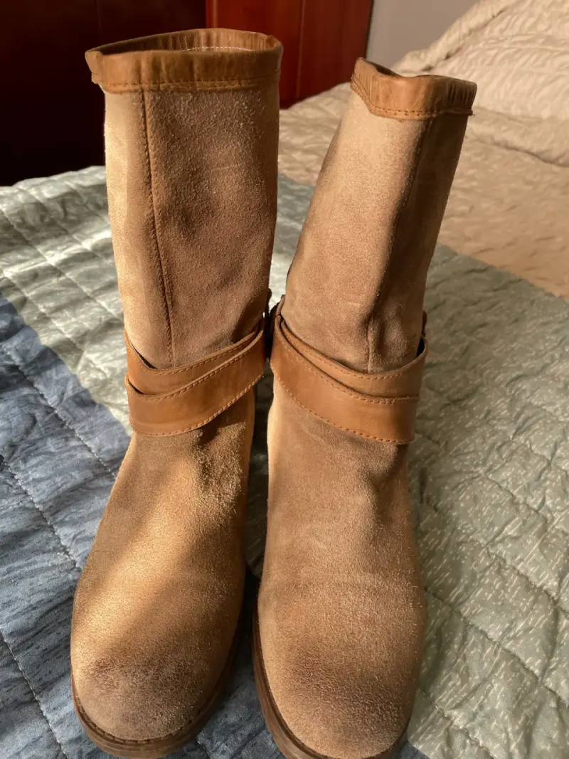 Botas de gamuza marrón para mujer talla 37 - 1