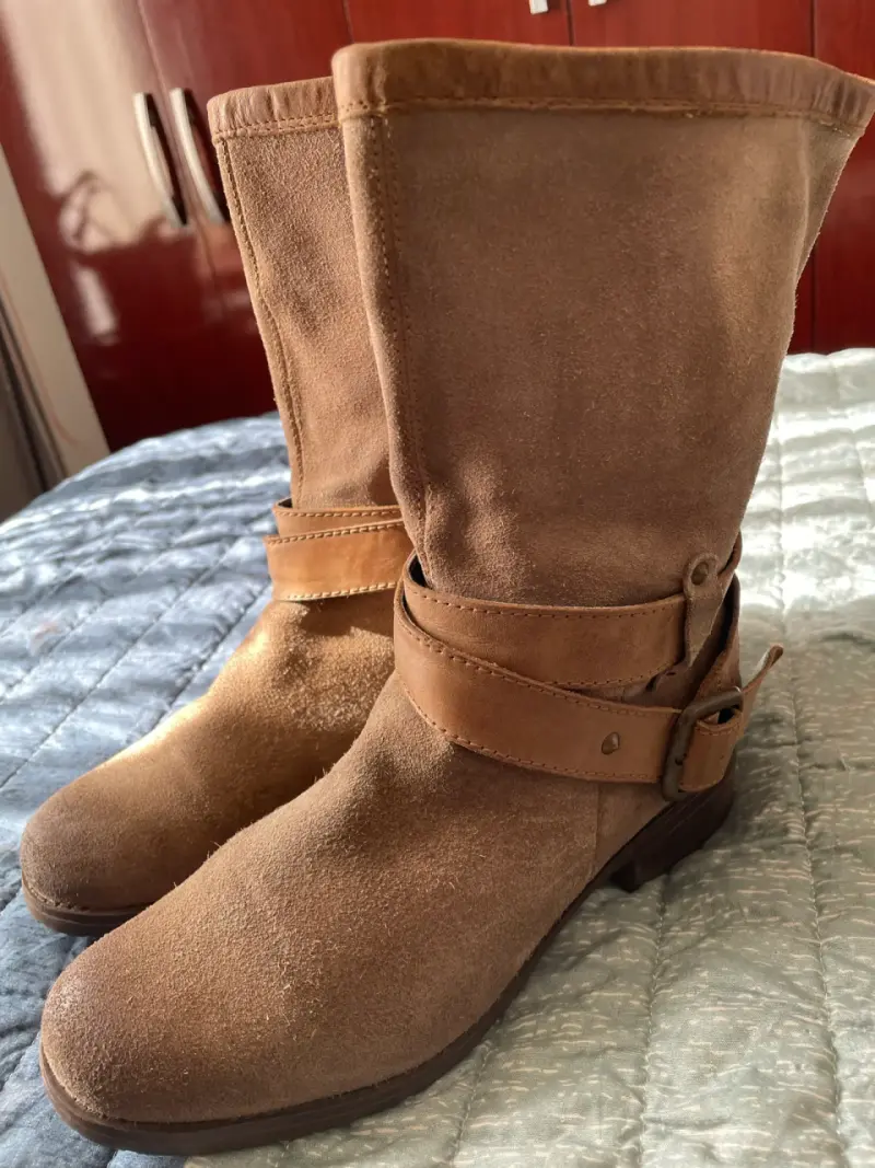 Botas de gamuza marrón para mujer talla 37 - 2