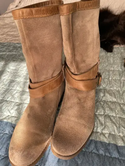 Botas de gamuza marrón para mujer talla 37 - miniatura 4