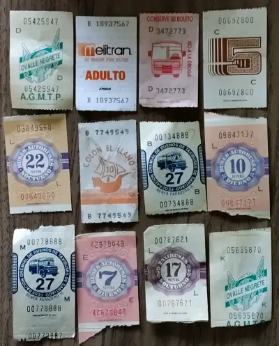 Colección de boletos de transporte antiguos - miniatura 1