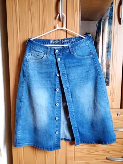 Falda Jeans Midi BluGirl Jeans Talla XL – Botónes - miniatura 1