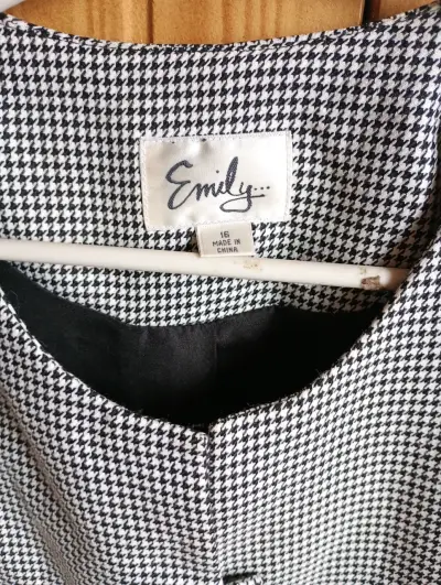 Chaleco Blazer Pata de Gallo Emily – Manga Corta, - miniatura 2