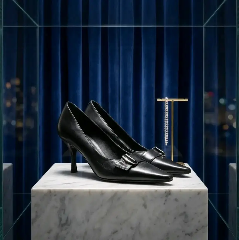 Zapatos de Tacón Negro Elegantes para Mujer