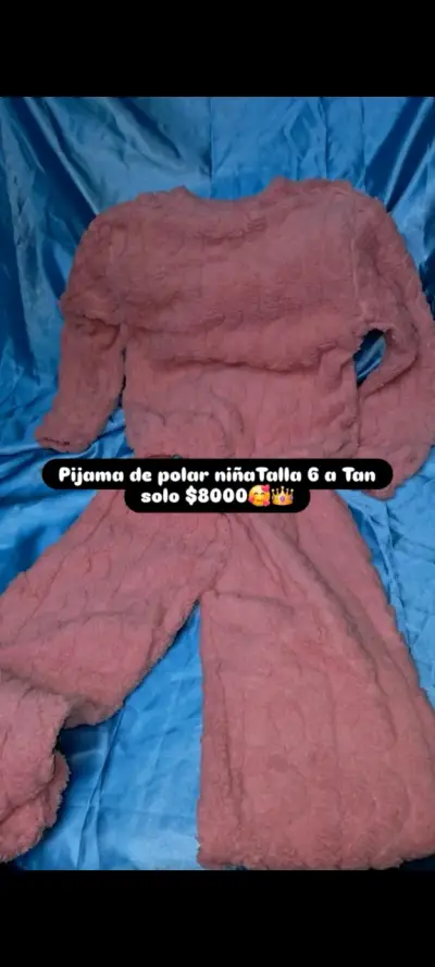 Pijama polar de niña talla 10 color rosado - miniatura 4