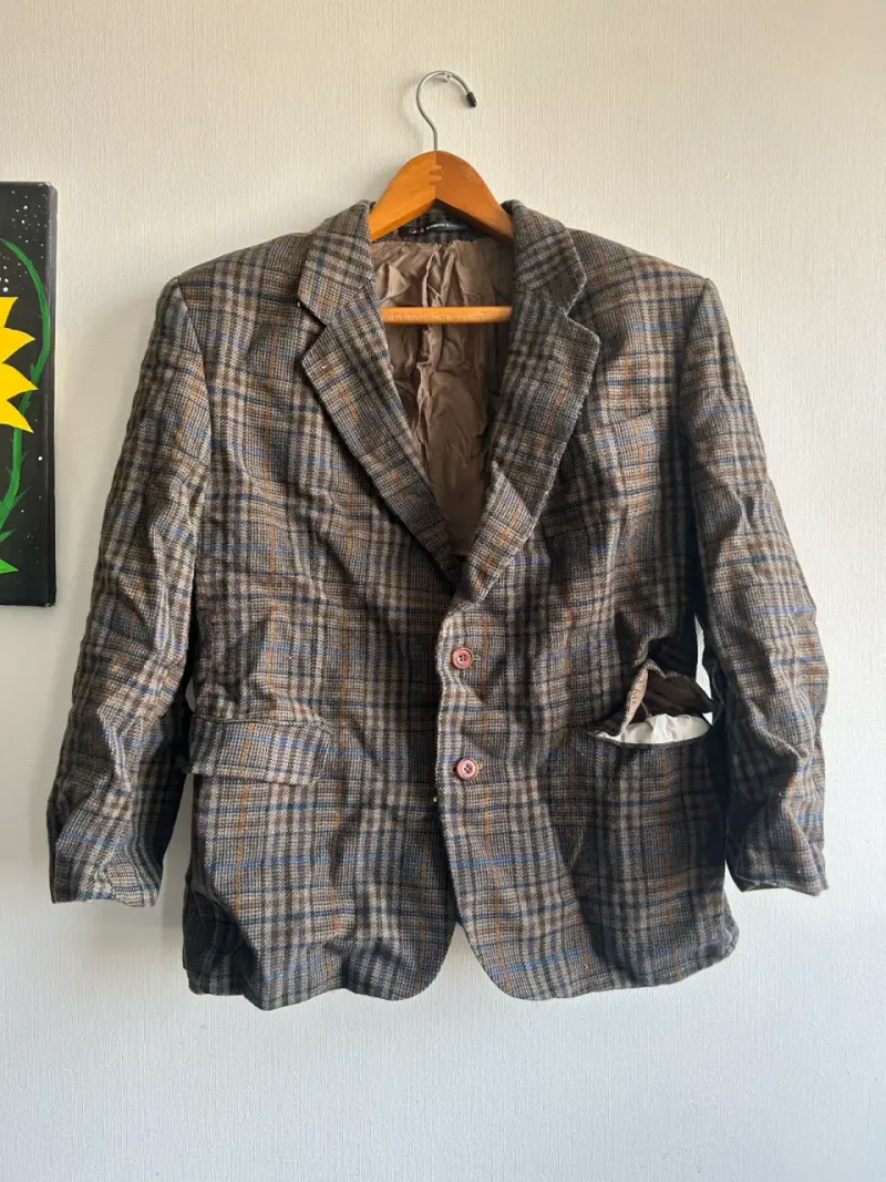Blazer de lana a cuadros para hombre - 1