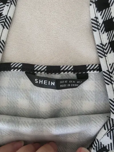 Vestido Shein a cuadros blanco y negro - miniatura 2