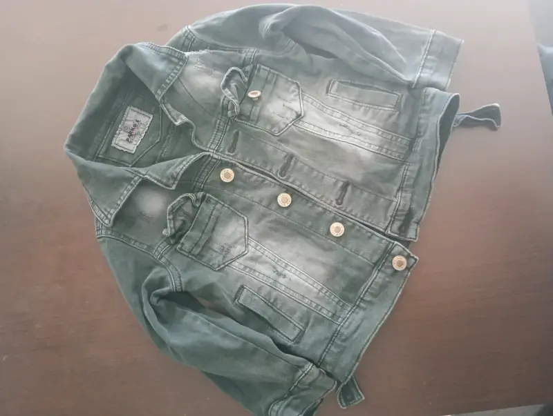 Chaqueta de mezclilla verde para niños - 1