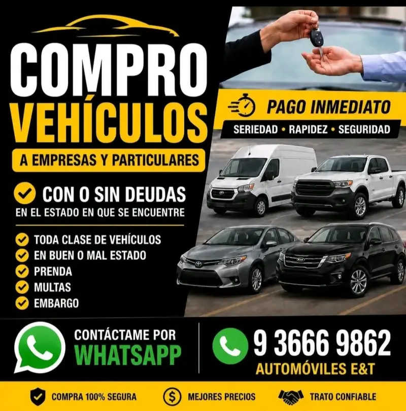 Compramos toda clase vehículos con deudas y sin