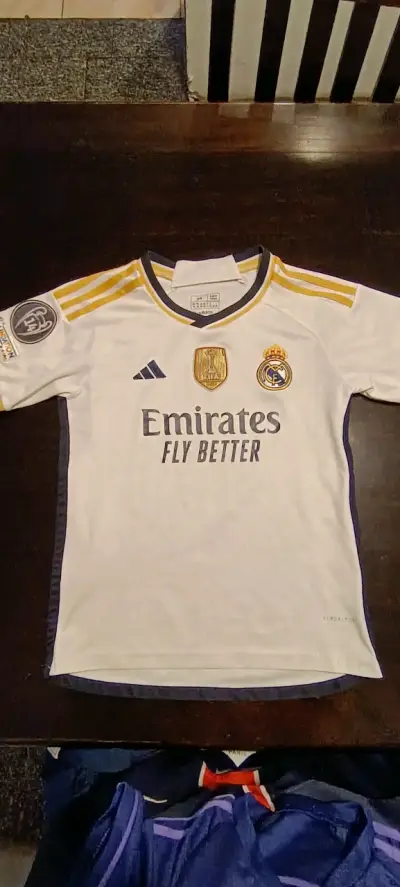 Camiseta Niño Real Madrid Adidas Blanca Talla 12 - miniatura 1