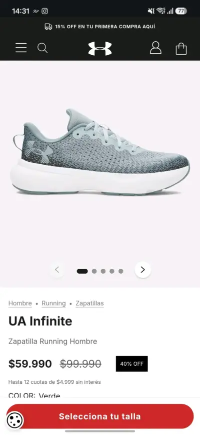 Zapatillas Running Hombre Under - miniatura 4