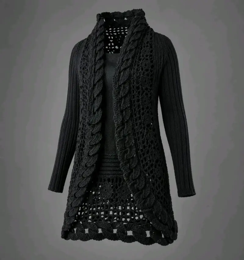 Cárdigan Chaleco Largo De Mujer (Talla L) - 1