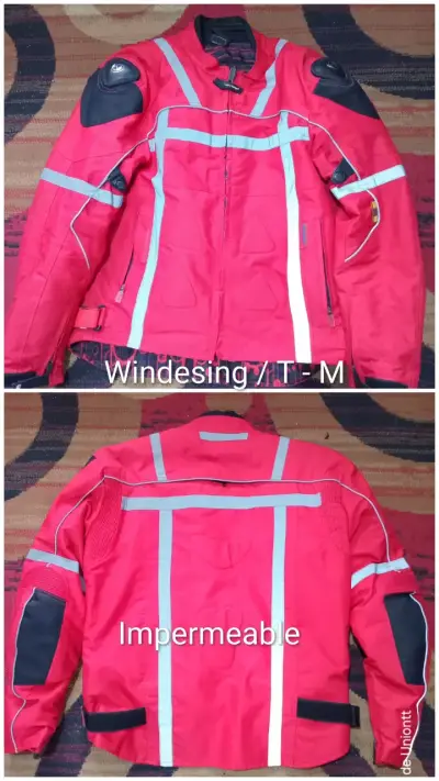 Chaqueta de moto impermeable roja Windesing - miniatura 2