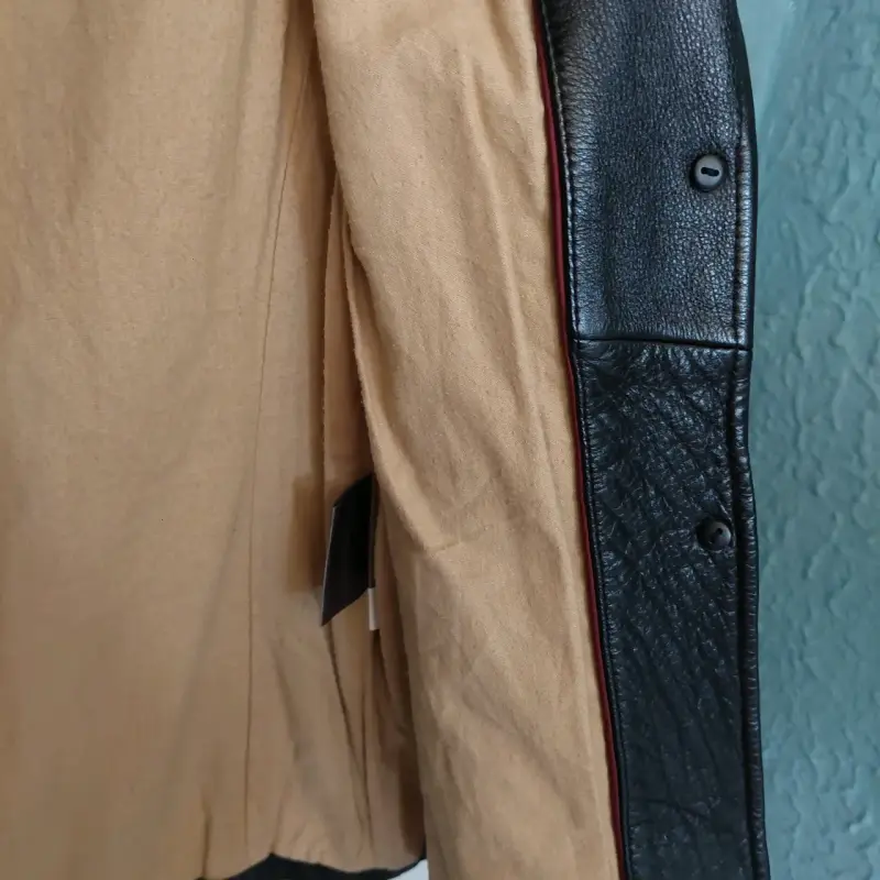 Chaqueta de cuero negra para mujer talla S - 3