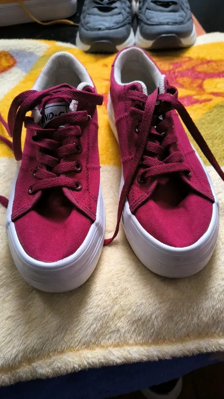 Zapatillas deportivas burdeos para mujer talla 36 - 2