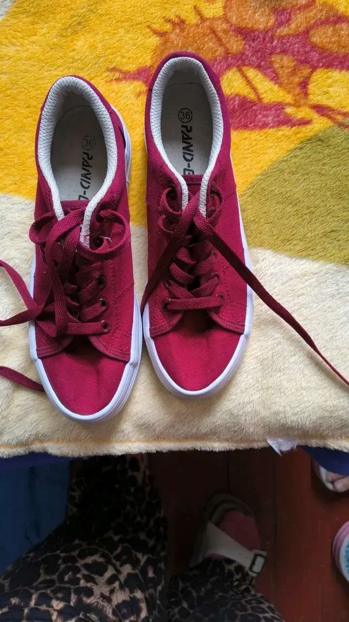 Zapatillas deportivas burdeos para mujer talla 36 - 5